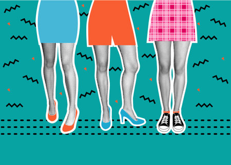 Vector fashionable girls.のイラスト素材