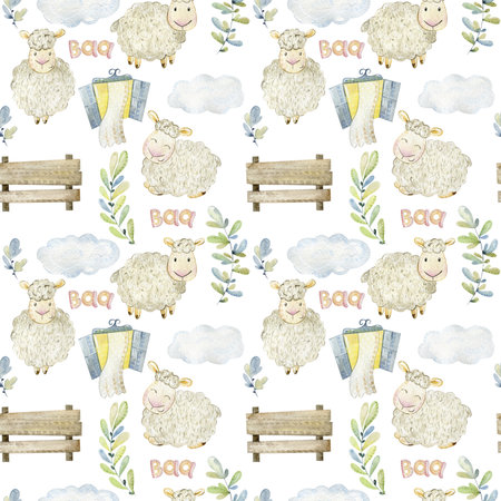 Cute funny sheeps.の写真素材
