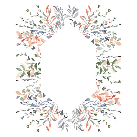 Frame with leaves.のイラスト素材