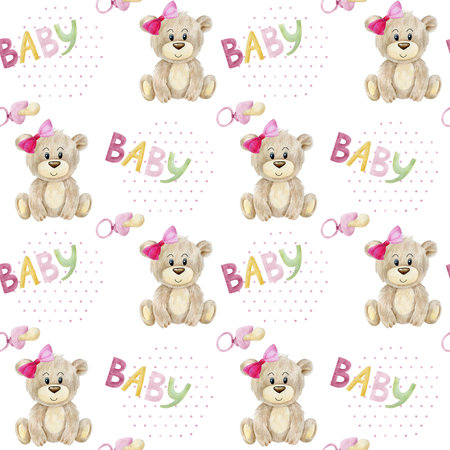 Seamless pattern with teddy bear.の写真素材