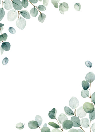 Frame with eucalyptus leavesのイラスト素材