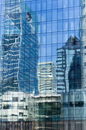 Reflection in the urban cityの写真素材