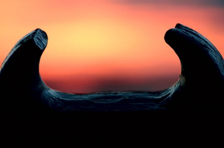 Seaknight and sunsetの写真素材