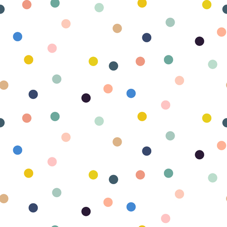Confetti seamless vector pattern. Colorful circles texture.のイラスト素材