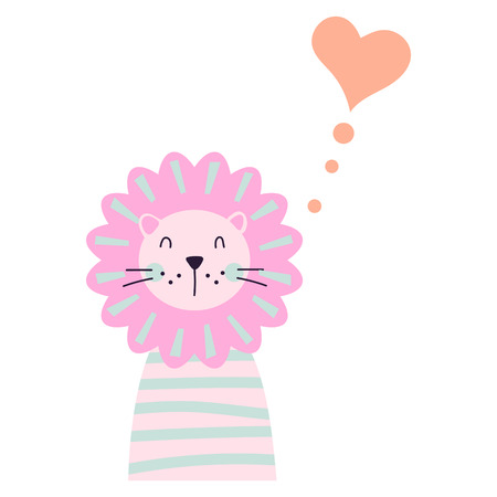 Cute lion for kids apparel and shirt design.のイラスト素材