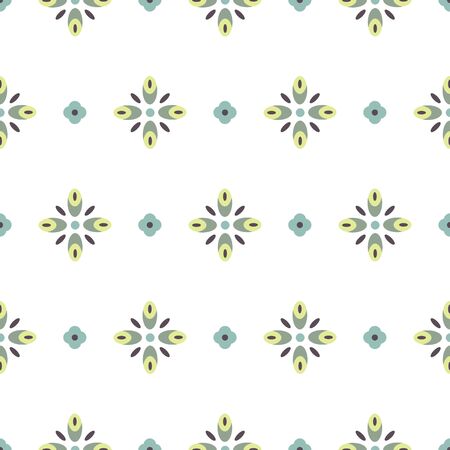 Geometric shapes seamless  pattern. Abstract floral shapes background. Fabric print textile design.のイラスト素材