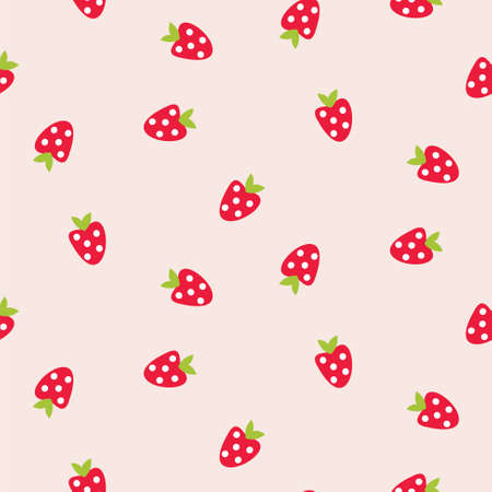 Seamless pattern with strawberry. Summer berry vector background.のイラスト素材