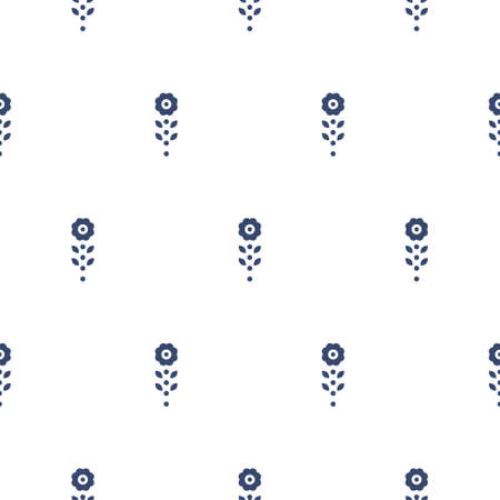 Simple floral seamless pattern. Scandi style flowers background for fabric, wallpaper, paper.のイラスト素材