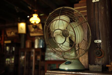 Asian Antique Fan in retro atmosphereの写真素材