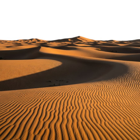 A captivating image of sand dunes under a clear sky, showcasing the natural beauty of the desert landscape.の素材
