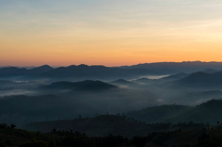 Sunset sky at the mountains