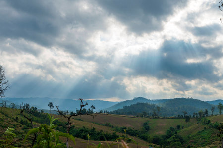 Scattered cloudsの写真素材