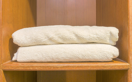 Towel placed on the shelves.の写真素材