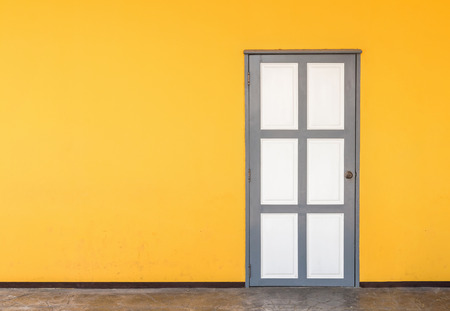 Door with orange wallsの写真素材