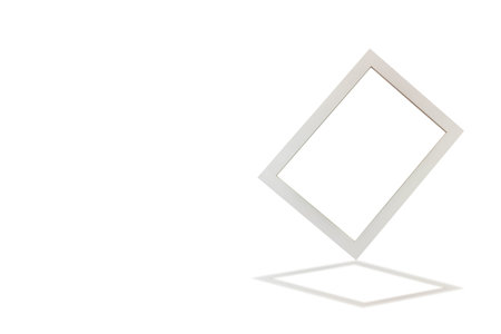 Tilted frame, isolated on white backgroundの写真素材