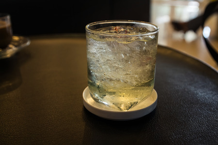 Brandy mix ice in a glass.の写真素材