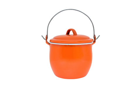 retro Cookware pot,isolated on white background with clipping path.の写真素材