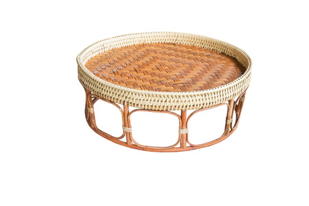 Khantoke, kind of wooden utensil in northern Thailand.Eating culture of northern Thailand for the food. It is the dining table.の写真素材