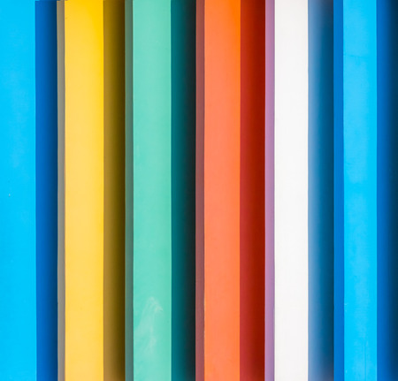 Colorful lath decorated as a partition, used as a backdrop.の写真素材