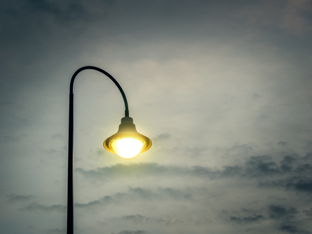 Street lamps with dramatic skyの写真素材