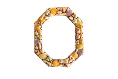 Picture frames made from shells,isolated  on white background with clipping path.の写真素材