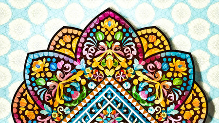 Tribal patterned background. Ethnic floral ornament. Boho styleの素材