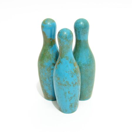Blue Bowling pinsの写真素材
