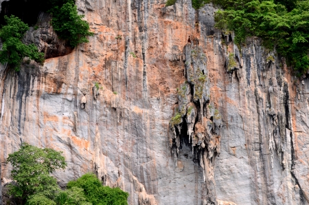 Cliff of Phi Phi Island, Krabi Province in Thailandの写真素材