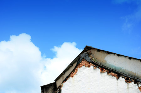 gable of a house and blue sky