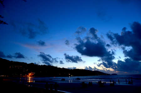 twilight beautiful sunset on the beachの写真素材