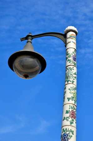 lantern with blue sky,at Wat Pho Bangkok Thailandの写真素材