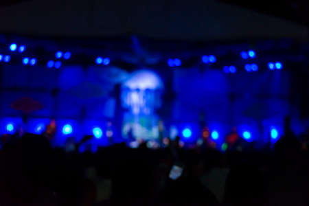 Defocused entertainment concert lighting on stage, bokeh.の写真素材
