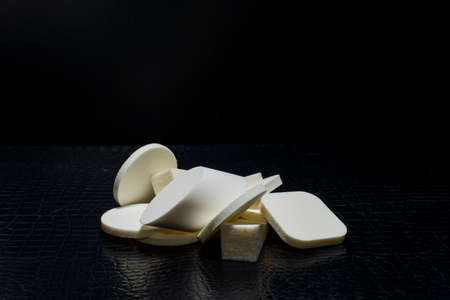 Sponge for cleaning face isolated on Blackの写真素材
