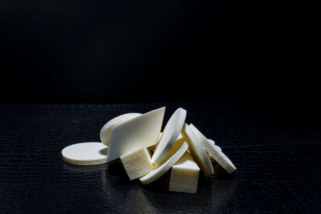 Sponge for cleaning face isolated on Blackの写真素材