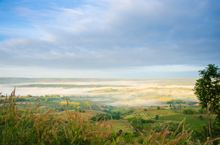 Thailand view, Khao Kho. Khao Kho is a 1143 m high mountain in Phetchabun Province, Thailand. It is located in Khao Kho District, giving its name to the district.の写真素材