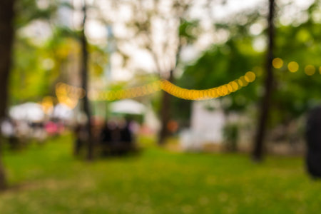blur image of night festival on street blurred background with bokeh