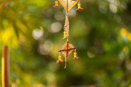 Beads and thread Handicraft hanging mobile decoration, Northen Thaiâ€™s Style, Sensitive Focus