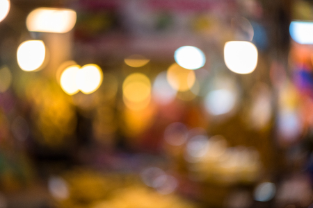 abstact blur bokeh of Evening traffic jam on road in city., night sceneの写真素材