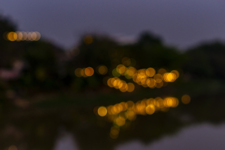 blur image of night festival on street blurred background with bokehの写真素材