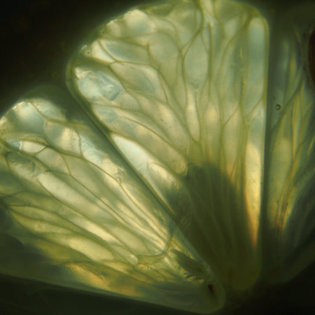 The fruit of the lemon in the cut. The pulp and juice. Macro. Still life.の写真素材