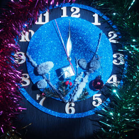 Fantasy watch. Arrows show about twelve hours. Soon the new year. Still life.の写真素材