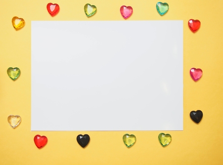 Background picture for Valentine's day or March 8. Multi-colored hearts. Background.の写真素材