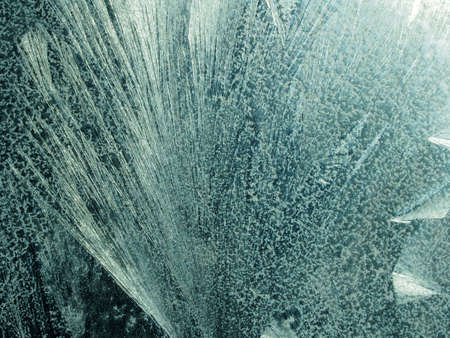 Frosty frost patterns on the glass. Macro photography.の写真素材