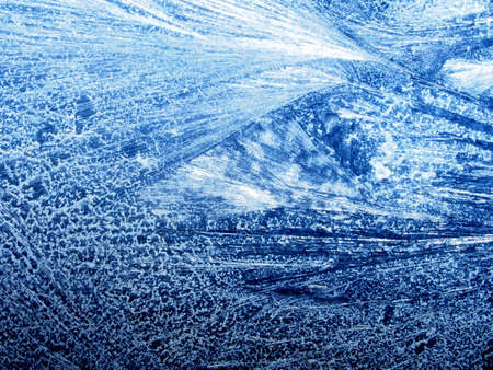 Frosty frost patterns on the glass. Macro photography.の写真素材