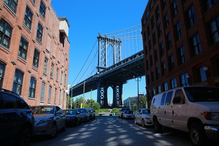 Manhattan Bridge from Brooklynのeditorial素材
