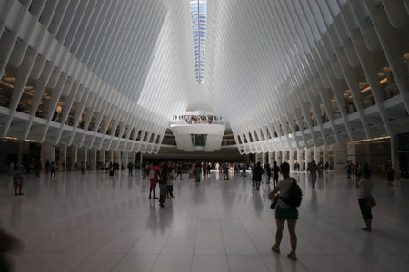 People walk through the Oculus mall