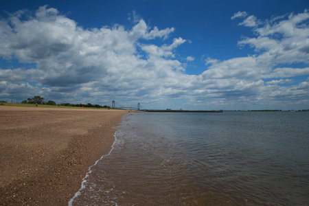 The empty beaches on Staten Islandâ€™s south shore are quiet due to health risks to stop the...