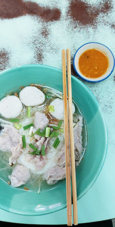 Clear Noodle Soup with pork ball