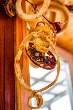 dry the ring of citrus, lemon peel, composition decorating the houseの写真素材