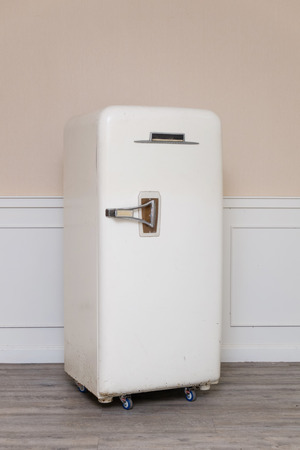 old refrigerator in cozy roomの写真素材